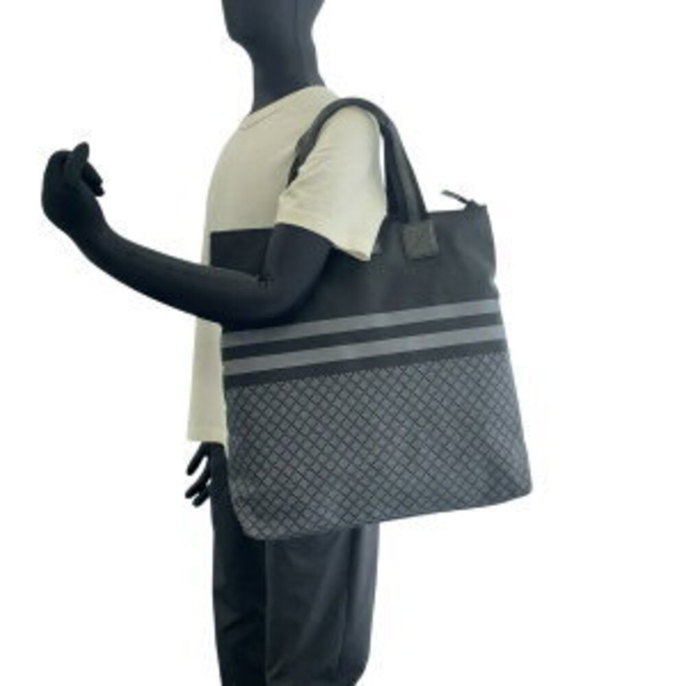 Gucci Diamante nylon tote shoulder Line gray black business Sherry leather bag - Picture 7 of 10